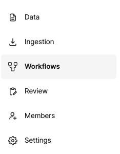 Workflows menu
